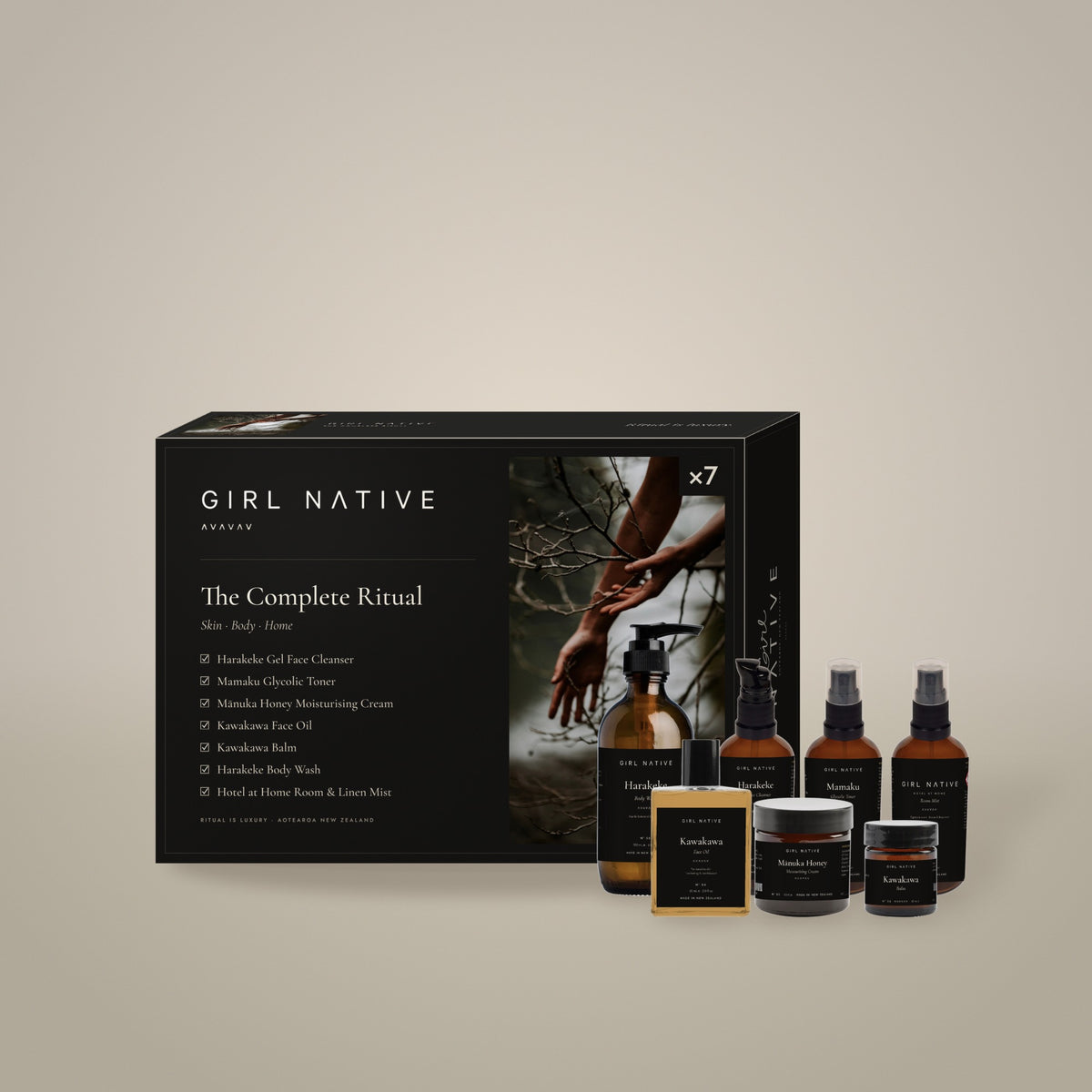 The Complete Ritual gift box with the full Girl Native skin, body and home collection
